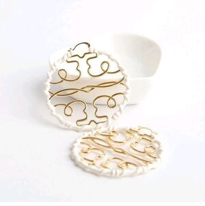 Tory Burch Nwt Logo Hoop Earrings